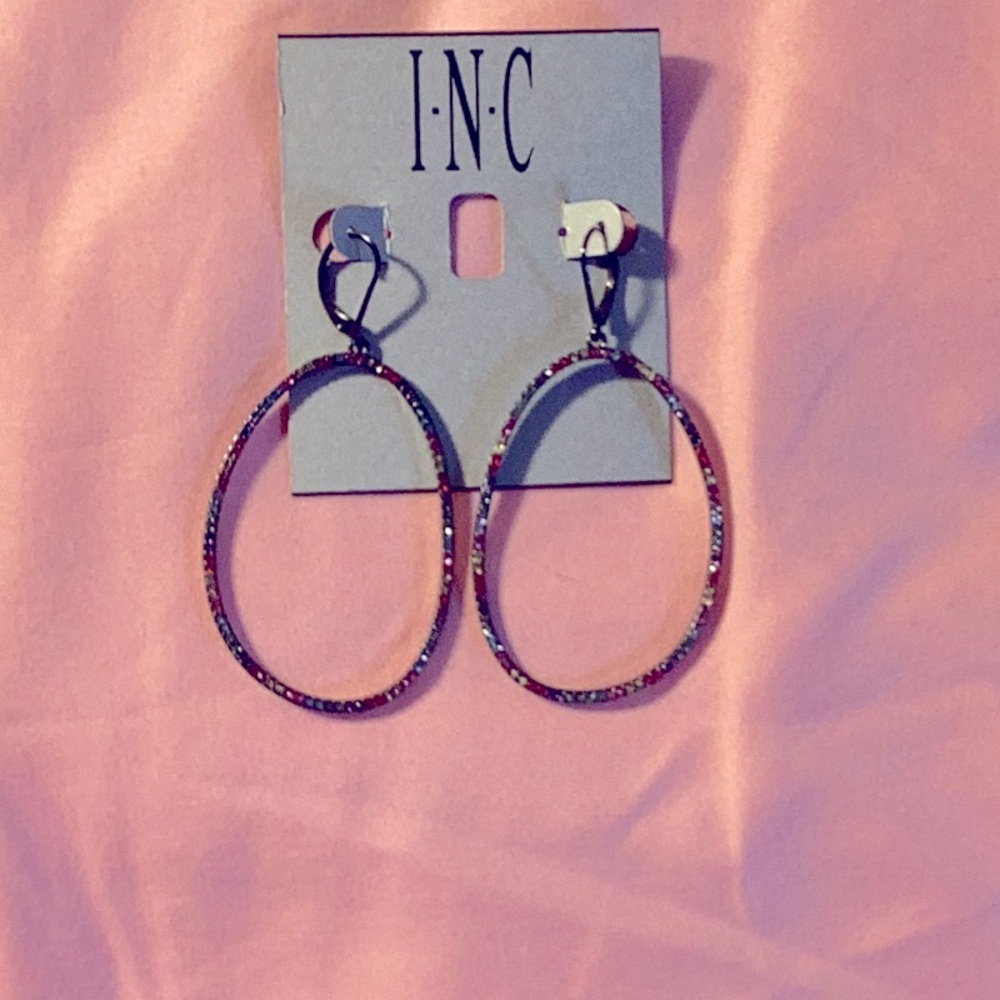 INC multicolored rhinestone earrings